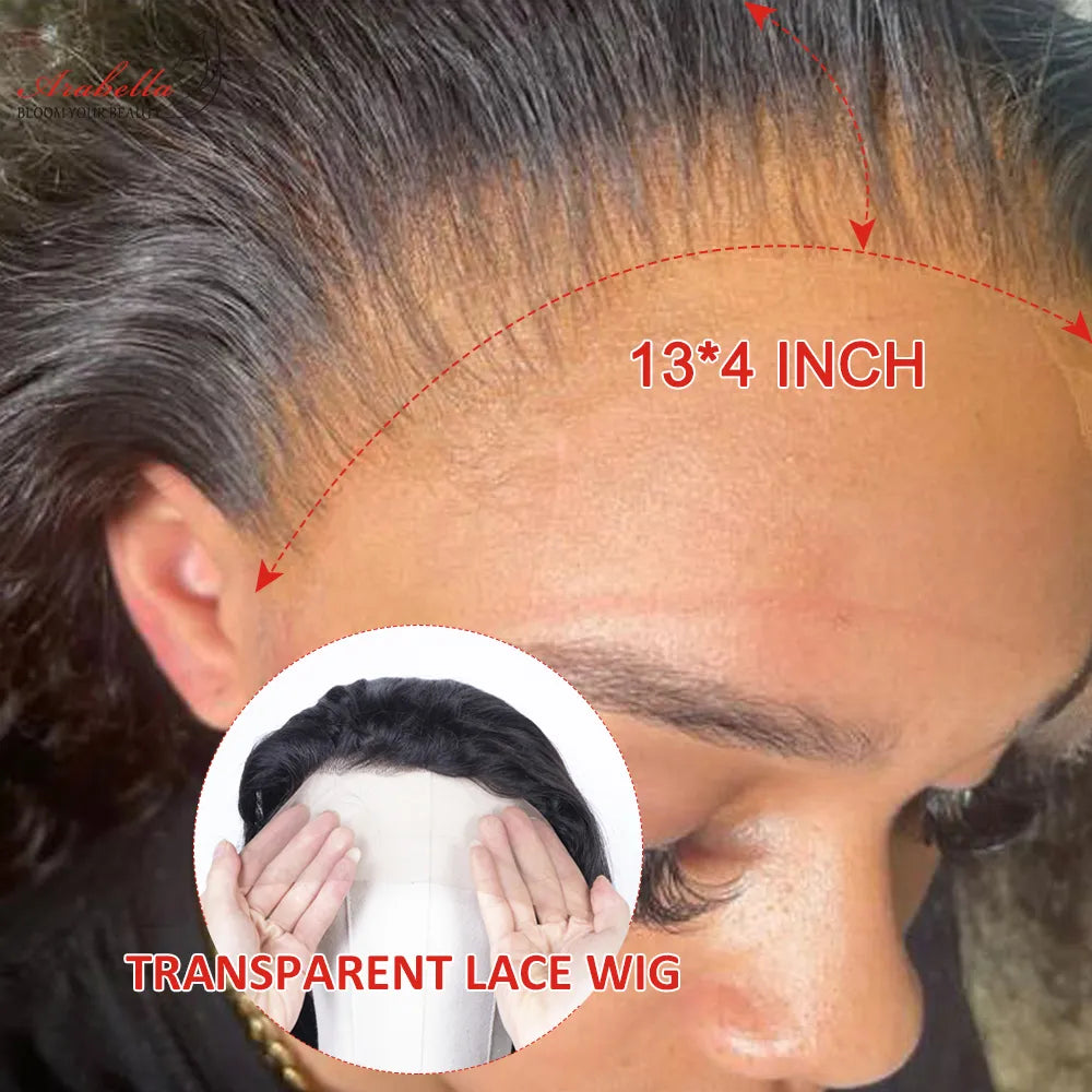Lace Front Human Hair Wig 13x4 Transparent Lace Pre Plucked Bleached Knots Arabella Remy Bob Wig Human Hair Lace Frontal Wig